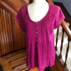 Anthropologie eri + ali oversized top Fuchsia Sz S